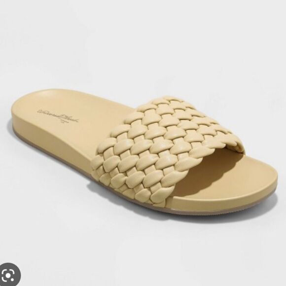 Universal Thread Polly Woven Slide Sandals Yellow 11 - Picture 1 of 6
